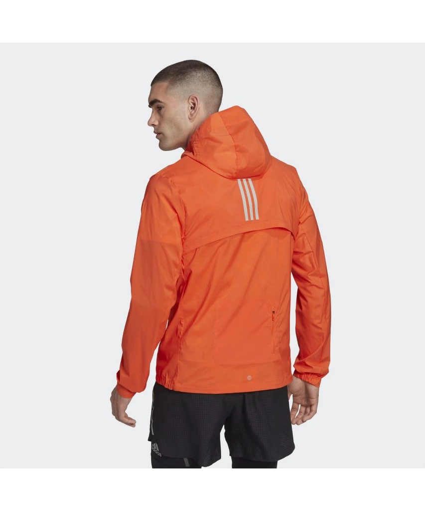 Adidas Originals Mens Marathon Jacket - Orange Recycled Material - Size Small